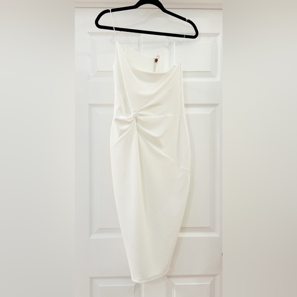 NWT Nookie Lust One Shoulder Midi Dress in White Bridal sz Large - Picture 2 of 9